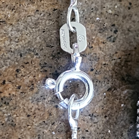 Intricate Sterling Silver 14k Gold Green Quartz Gemstone Necklace Chain Jeweley - Picture 10 of 10